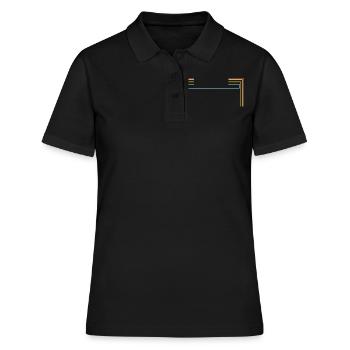 Bunte Linien Striche Deko Dein Text - Frauen Polo Shirt - Schwarz - Vorne - Ailine (174cm)