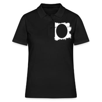 Weißer Hintergrund mit Ovaler Form Deko - Frauen Polo Shirt - Schwarz - Vorne - Ailine (174cm)