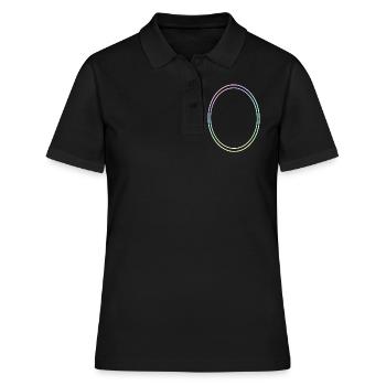 Ovaler Kreis in bunten Farben Dekoration - Frauen Polo Shirt - Schwarz - Vorne - Ailine (174cm)