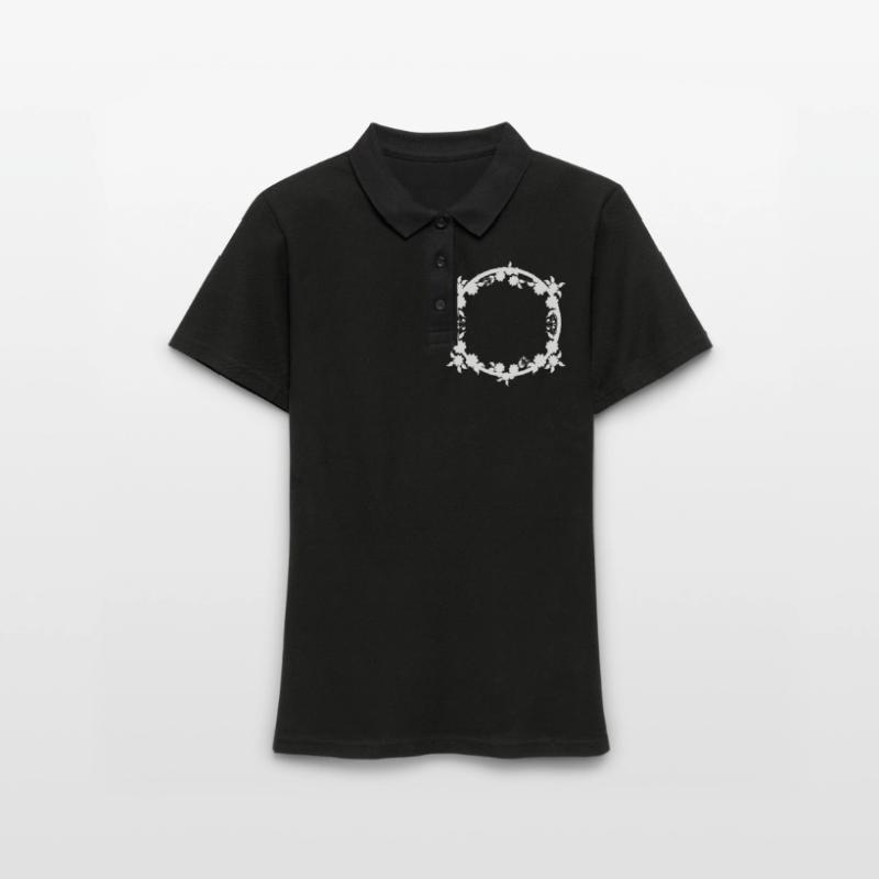 Ornaments Circular frame Basic text Women's Polo Shirt