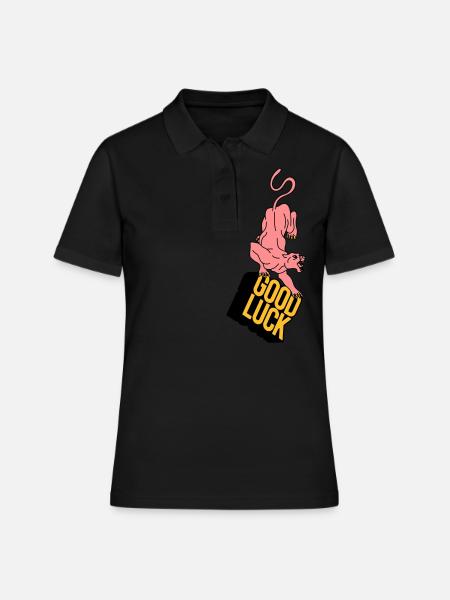 BONNE CHANCE | Rétro | Vintage | conception - Polo Femme - noir