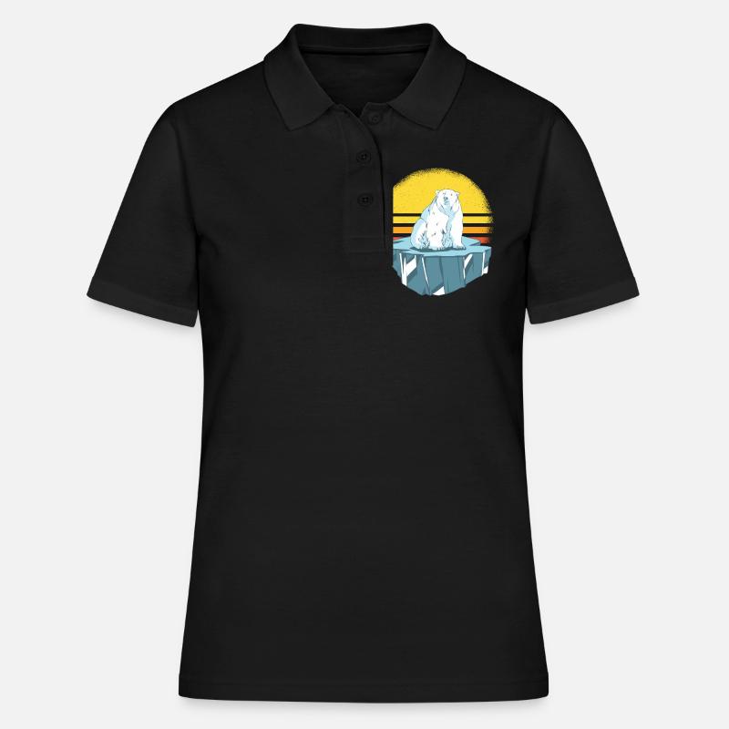 Eisbär auf Eisberg Eisbären Geschenkidee - Frauen Polo Shirt - Schwarz