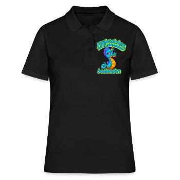 Seepferdchen Bestanden Frühschwimmer - Frauen Polo Shirt - Schwarz - Vorne - Ailine (174cm)