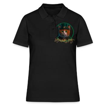 Chat de la Saint-Patrick - Polo Femme - noir - Devant - Ailine (174cm)