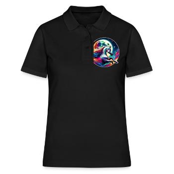 Arabische Pferdekunst - Frauen Polo Shirt - Schwarz - Vorne - Ailine (174cm)