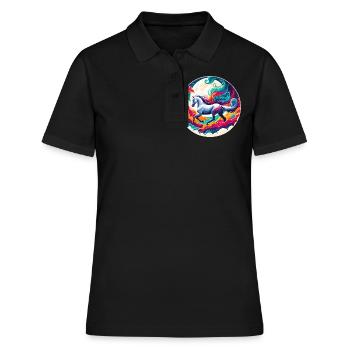 Arabische Pferdekunst - Frauen Polo Shirt - Schwarz - Vorne - Ailine (174cm)
