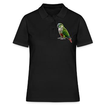 Grünwangen-Conure-Zeichnung Conure-Papagei - Frauen Polo Shirt - Schwarz - Vorne - Ailine (174cm)