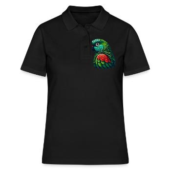 Grünwangen-Conure Niedlicher Conure-Papagei - Frauen Polo Shirt - Schwarz - Vorne - Ailine (174cm)