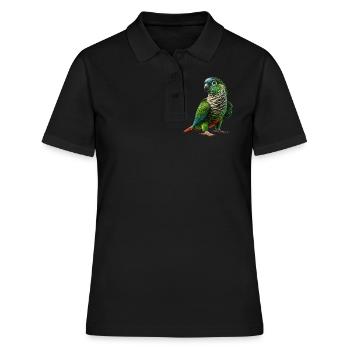 Grünwangen-Conure-Zeichnung Conure-Papagei - Frauen Polo Shirt - Schwarz - Vorne - Ailine (174cm)