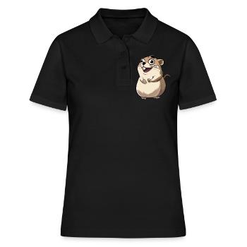 Cute Excited Cartoon Meerkat - Women's Polo Shirt - black - Front - Ailine (174cm)