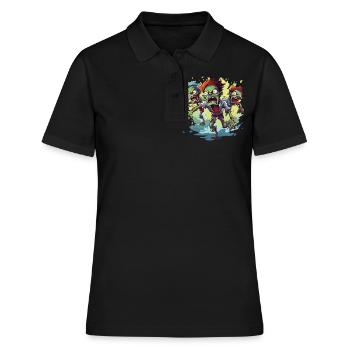 Zombie Apokalypse Halloween Zombiejäger Untote - Frauen Polo Shirt - Schwarz - Vorne - Ailine (174cm)