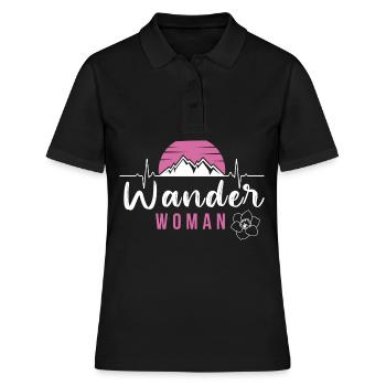 Wander Woman pour randonneuse et alpiniste - Polo Femme - noir - Devant - Ailine (174cm)