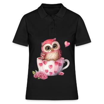 Hiboux hiboux - Polo Femme - noir - Devant - Ailine (174cm)