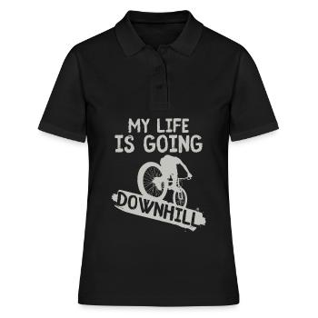 Mountainbike - Frauen Polo Shirt - Schwarz - Vorne - Ailine (174cm)