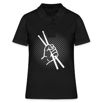 Batteur batteur Drumsticks cadeau musiciens - Polo Femme - noir - Devant - Ailine (174cm)
