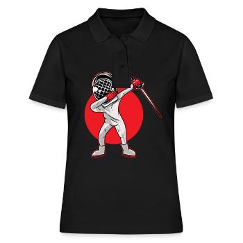 Degenfechter Florett Degen Säbel Fechten - Frauen Polo Shirt - Schwarz - Vorne - Ailine (174cm)