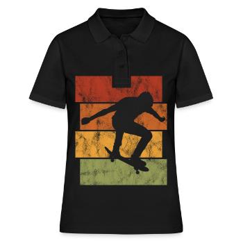 Skateboarder Skateboard Skater Skate Skateing - Polo Femme - noir - Devant - Ailine (174cm)