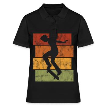 Skateboarder Skateboard Skater Skate Skateing - Polo Femme - noir - Devant - Ailine (174cm)