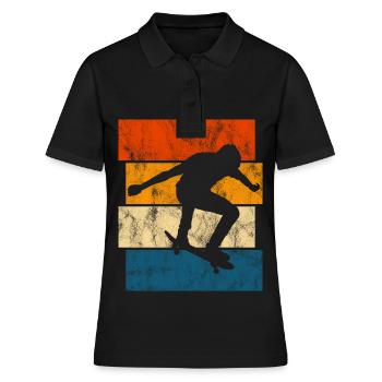Skateboarder Skateboard Skater Skate Skateing - Women's Polo Shirt - black - Front - Ailine (174cm)