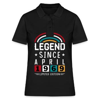 1969 Légende depuis cadeau d’anniversaire avril - Polo Femme - noir - Devant - Ailine (174cm)