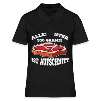Lustiges Fleisch Steak Grillen Geschenk für den - Frauen Polo Shirt - Schwarz - Vorne - Ailine (174cm)