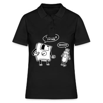 USB Diskette Funny Information Technology Computer - Frauen Polo Shirt - Schwarz - Vorne - Ailine (174cm)