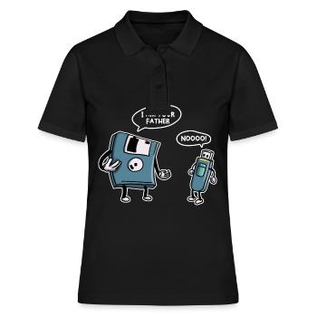 USB-Diskette Lustige Informationstechnologie - Frauen Polo Shirt - Schwarz - Vorne - Ailine (174cm)