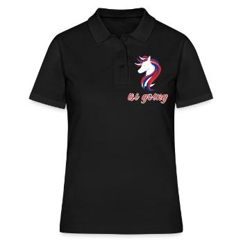 T-shirt Isi Going cheval islandais - Polo Femme - noir - Devant - Ailine (174cm)