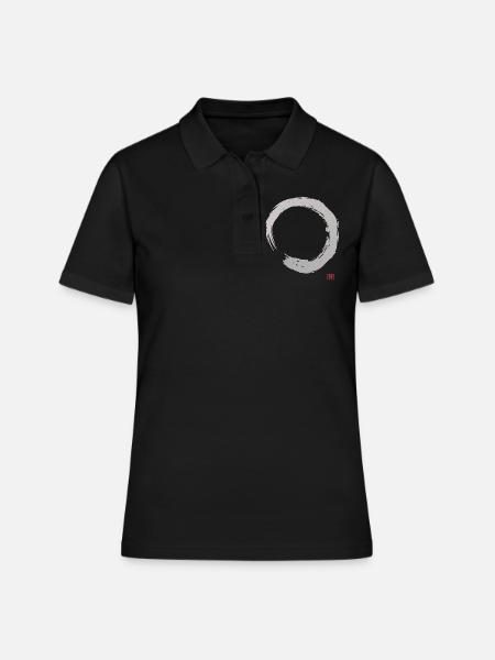 Calligraphie Enso Circle | Bouddhisme zen - Polo Femme - noir