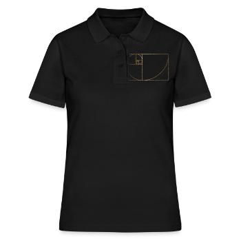 Fibonacci Sequence Goldener Schnitt Spirale - Frauen Polo Shirt - Schwarz - Vorne - Ailine (174cm)