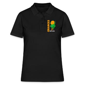 Orangen sind Cool Orange - Frauen Polo Shirt - Schwarz - Vorne - Ailine (174cm)