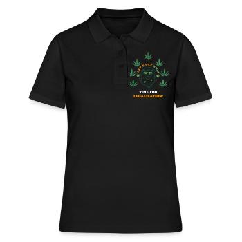 Cannabis. Cannabis. Dicton. Idée cadeau.Légalisation - Polo Femme - noir - Devant - Ailine (174cm)
