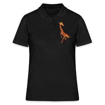 Monocycle, girafe monocycle - Polo Femme - noir - Devant - Ailine (174cm)
