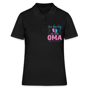 Aus dem Weg ich werde Oma - Nachwuchs Enkel - Frauen Polo Shirt - Schwarz - Vorne - Ailine (174cm)