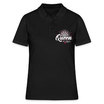 Queen of Darts Darten Dartspielerin Dart Geschenk - Frauen Polo Shirt - Schwarz - Vorne - Ailine (174cm)