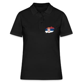 Drapeau Serbie drapeau serbe - Polo Femme - noir - Devant - Ailine (174cm)