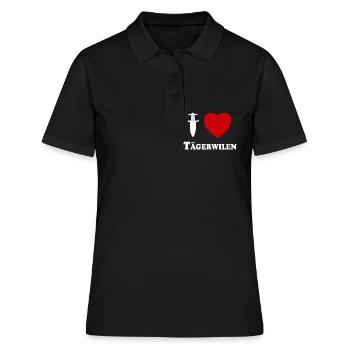 I Love Tägerwilen (weiss mit Dolch als I) - Frauen Polo Shirt - Schwarz - Vorne - Ailine (174cm)
