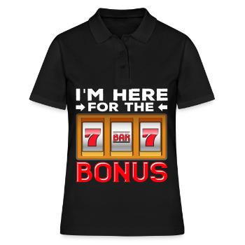 Spielautomat Glücksspiel Lustiger Casino Fan - Frauen Polo Shirt - Schwarz - Vorne - Ailine (174cm)