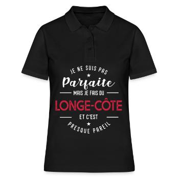 pas parfaite Longe-côte cadeau humour femme marche - Polo Femme - noir - Devant - Ailine (174cm)