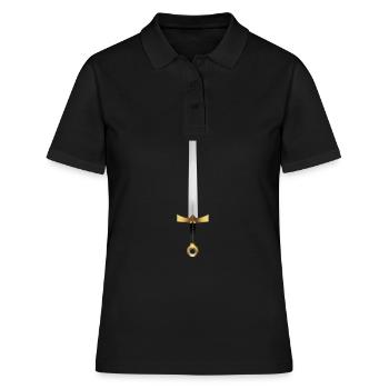 Goldener Ritter Schwert gold knight sword - Frauen Polo Shirt - Schwarz - Vorne - Ailine (174cm)