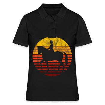 Dressur Dressurreiten Dressurreiter Reiten Pferd - Frauen Polo Shirt - Schwarz - Vorne - Ailine (174cm)