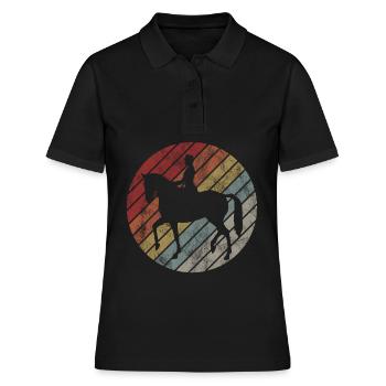 Dressur Dressurreiten Dressurreiter Reiten Pferd - Frauen Polo Shirt - Schwarz - Vorne - Ailine (174cm)