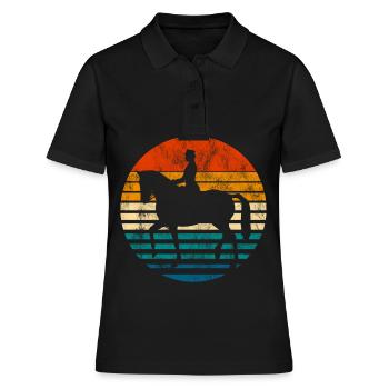 Dressur Dressurreiten Dressurreiter Reiten Pferd - Frauen Polo Shirt - Schwarz - Vorne - Ailine (174cm)