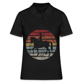 Dressur Dressurreiten Dressurreiter Reiten Pferd - Frauen Polo Shirt - Schwarz - Vorne - Ailine (174cm)