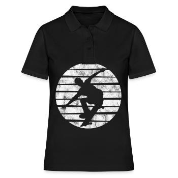 Skateboarder Skateboard Skater Skate Skateing - Polo Femme - noir - Devant - Ailine (174cm)