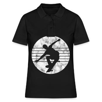 Skateboarder Skateboard Skater Skate Skateing - Polo Femme - noir - Devant - Ailine (174cm)