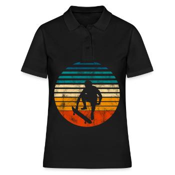 Skateboarder Skateboard Skater Skate Skateing - Polo Femme - noir - Devant - Ailine (174cm)