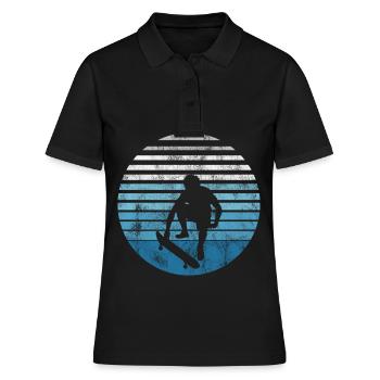 Skateboarder Skateboard Skater Skate Skateing - Polo Femme - noir - Devant - Ailine (174cm)