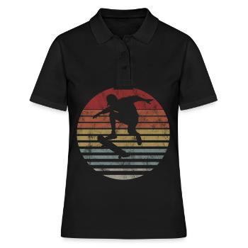 Skateboarder Skateboard Skater Skate Skateing - Women's Polo Shirt - black - Front - Ailine (174cm)