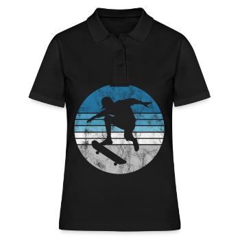 Skateboarder Skateboard Skater Skate Skateing - Women's Polo Shirt - black - Front - Ailine (174cm)